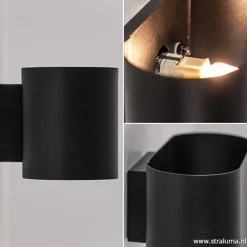 Moderne kleine wandlamp ovaal zwart