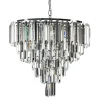 Moderne kroonluchter chroom met helder en smoke glas