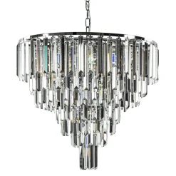 Moderne kroonluchter chroom met helder en smoke glas