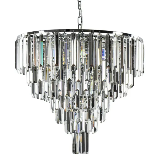 Moderne kroonluchter chroom met helder en smoke glas