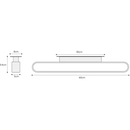 Moderne LED badkamer wandlamp zwart 60 cm