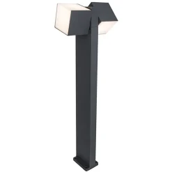Moderne LED buitenlamp dubbele kubus op paal IP54
