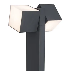 Moderne LED buitenlamp dubbele kubus op paal IP54