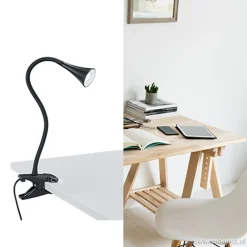 Moderne LED klemspot leeslamp zwart