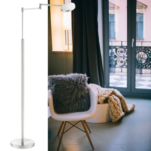 Moderne LED leeslamp vloerlamp aluminium mat