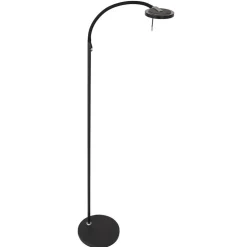 Moderne LED leeslamp zwart met smoke glas dimbaar