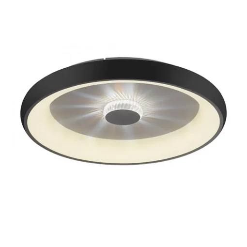 Moderne LED plafondlamp met kristaleffect zwart