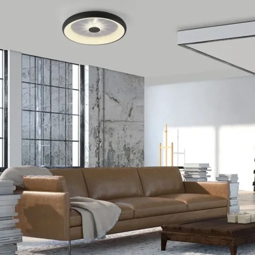 Moderne LED plafondlamp met kristaleffect zwart
