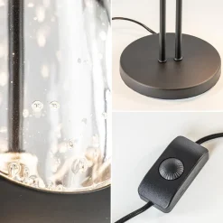 Moderne LED tafellamp egg glas met zwart