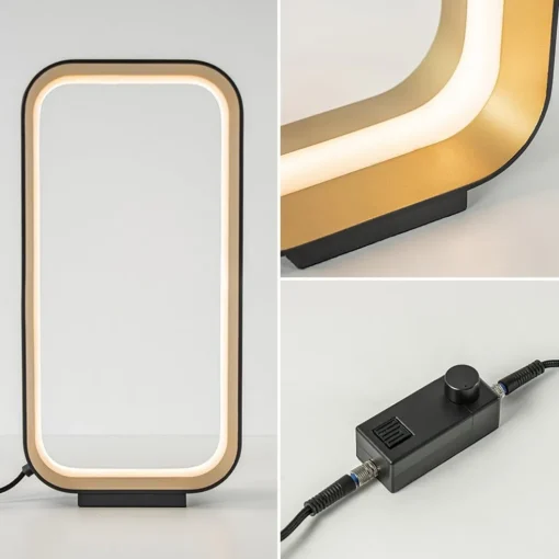 Moderne LED tafellamp zwart/goud klein