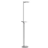 Moderne LED uplighter staal met helder glas en leesarm