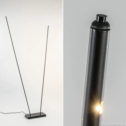 Moderne LED vloerlamp dimbaar mat zwart