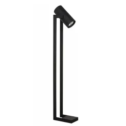 Moderne LED vloerlamp mat zwart met kantelbare spot