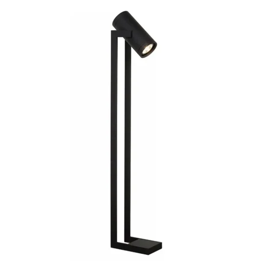 Moderne LED vloerlamp mat zwart met kantelbare spot