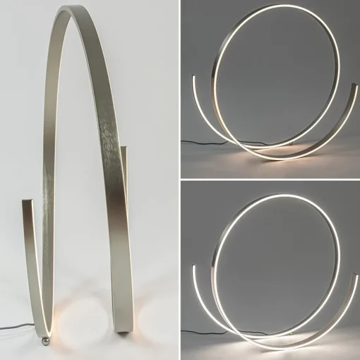 Moderne LED vloerlamp nikkel dimbaar