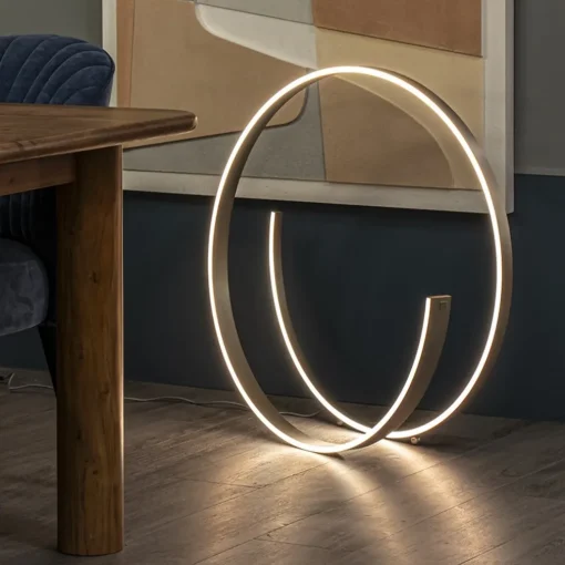 Moderne LED vloerlamp nikkel dimbaar