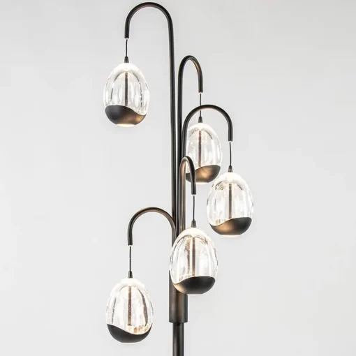 Moderne LED vloerlamp zwart met helder glas