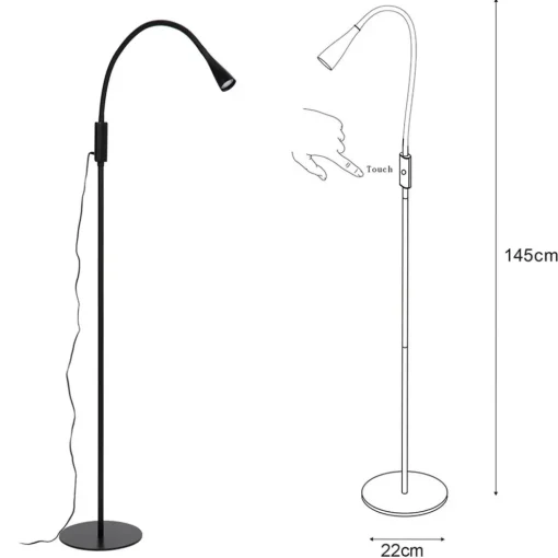 Moderne leeslamp flexibel met dimbaar LED