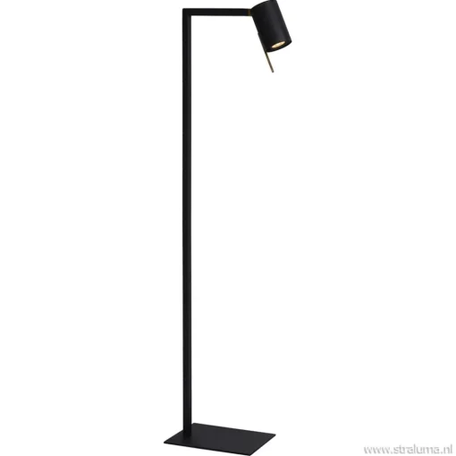 Moderne lees/vloerlamp mat zwart met brons