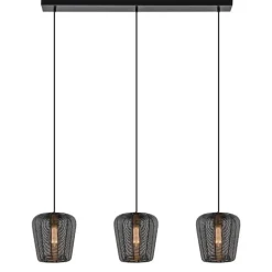 Moderne 3-lichts eettafelhanglamp Adeta mat zwart