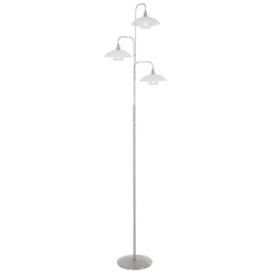 Moderne 3-lichts LED vloerlamp geborsteld staal