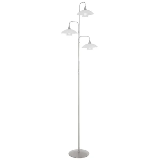Moderne 3-lichts LED vloerlamp geborsteld staal