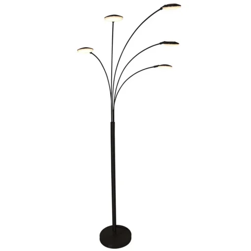Moderne 5-lichts LED vloerlamp zwart