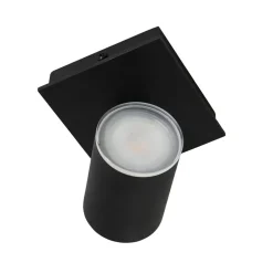 Moderne 1-lichts opbouw spot zwart inclusief LED