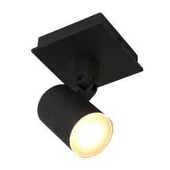 Moderne 1-lichts opbouw spot zwart inclusief LED