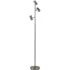 Moderne 3-lichts vloerlamp nikkel met 3-standen dimbaar LED
