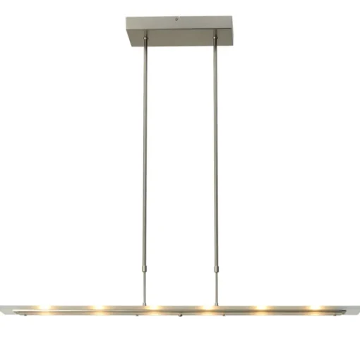 Moderne nikkel LED hanglamp met helder glas dimbaar