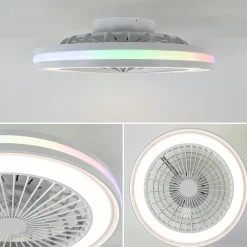 Moderne plafondventilator wit inclusief LED en color