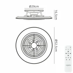 Moderne plafondventilator inclusief dimbaar LED klein