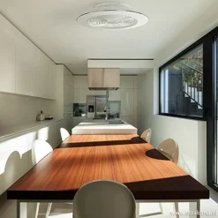 Moderne plafondventilator wit incl. LED