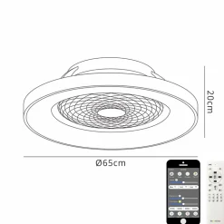 Moderne plafondventilator grijs met geintegreerd LED