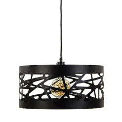 Moderne ronde hanglamp zwart metaal