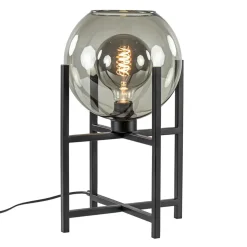 Moderne tafellamp frame met smoke glazen bol