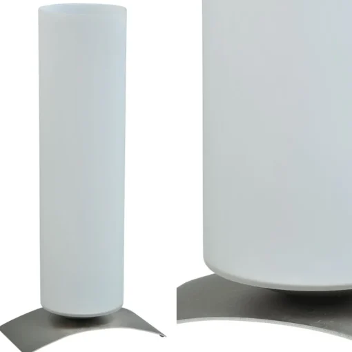 Moderne tafellamp Oblica zuil nikkel