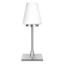 Moderne tafellamp staal/glas met dimmer