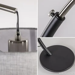 Moderne tafellamp zwart nikkel incl. kap