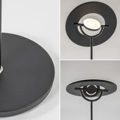 Moderne uplighter mat zwart met verstelbare leesarm