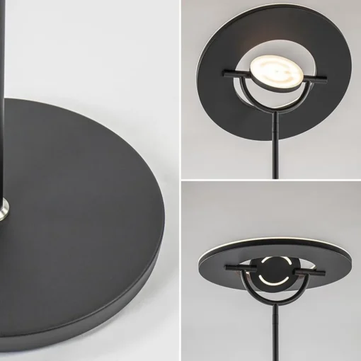 Moderne uplighter mat zwart met verstelbare leesarm