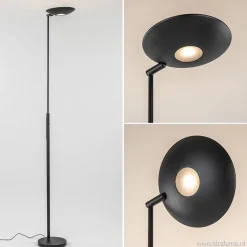 Moderne uplighter zwart met dimbaar LED
