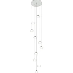 Moderne videlamp chroom met helder glas incl LED