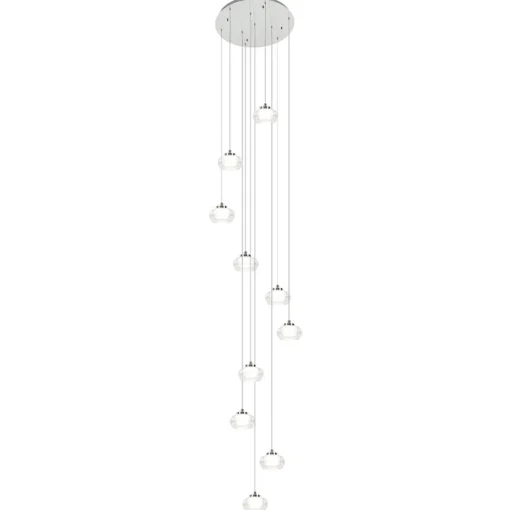 Moderne videlamp chroom met helder glas incl LED