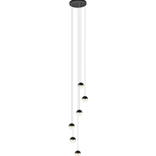 Moderne videlamp zwart met dimbaar LED 6-lichts