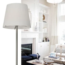 Moderne vloerlamp Calabro nikkel glas