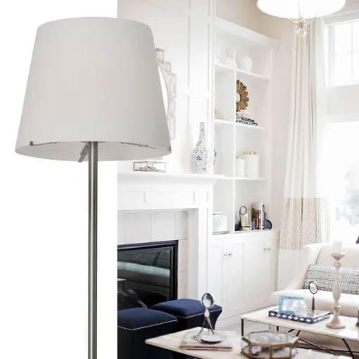 Moderne vloerlamp Calabro nikkel glas