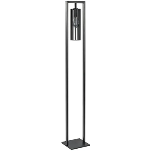 Moderne vloerlamp mat zwart metaal