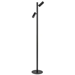 Moderne vloerlamp met verstelbare spots zwart/goud